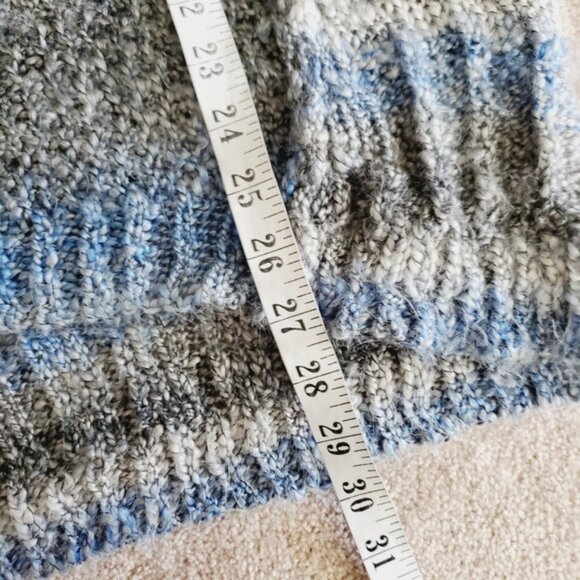 Parkhurst Canada Knit Chunky Artsy Lagenlook Fisherman Boho Blue Sweater L - Picture 5 of 7